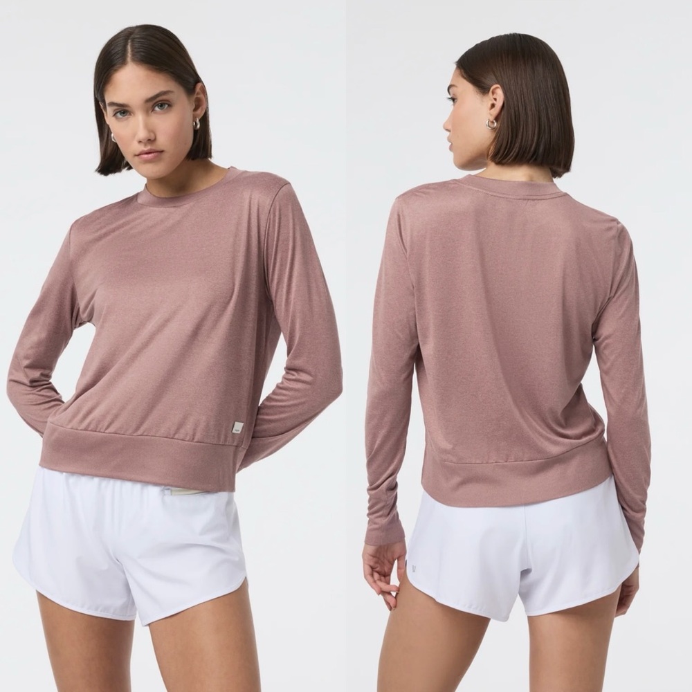 Vuori Daydream Crew Long Sleeve Sweater Dusty Rose Heather Women’s size Medium - Picture 9 of 9